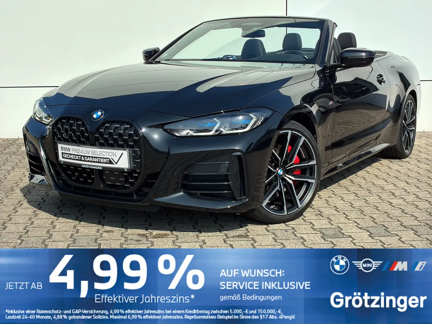 BMW 440 Mi xDrive Cabrio Laser+LenkHZ+PDC+HUD+H&K Schwarz - 1