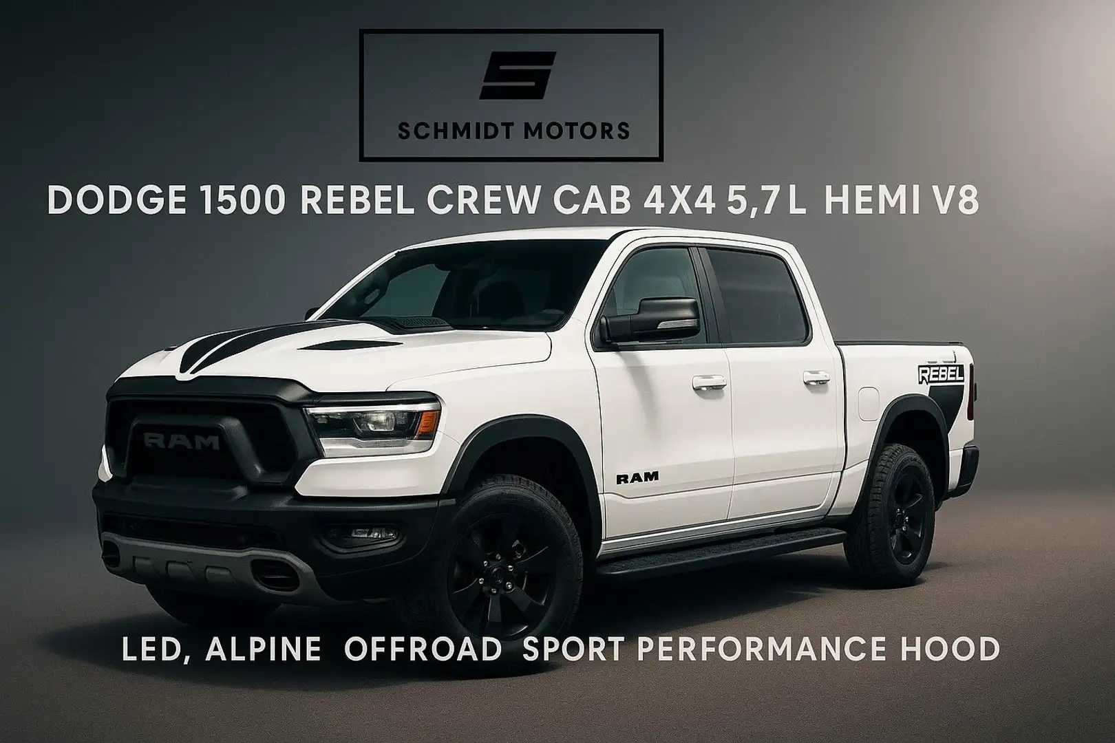 Dodge RAM 1500 Rebel 5.7L HEMI V8//LED//Alpine//Offroad Blanco - 1