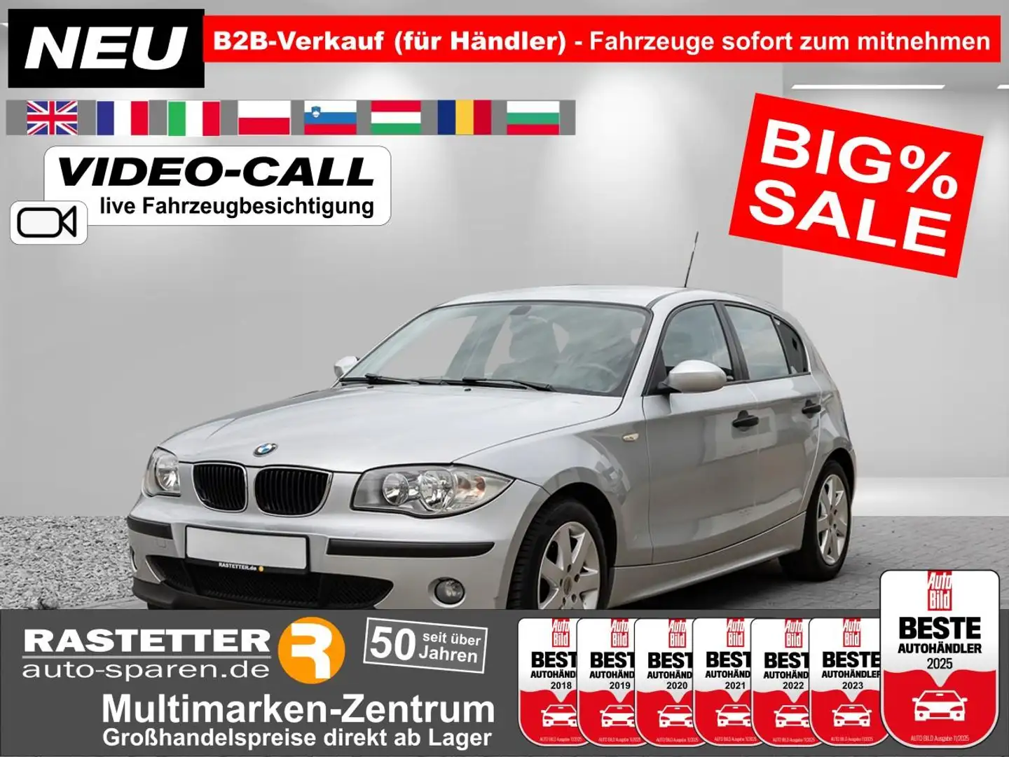 BMW 118 i Advantage+AHK+Sitzhzg+Klima+LMF+Nebel+el.Fenster Silber - 1