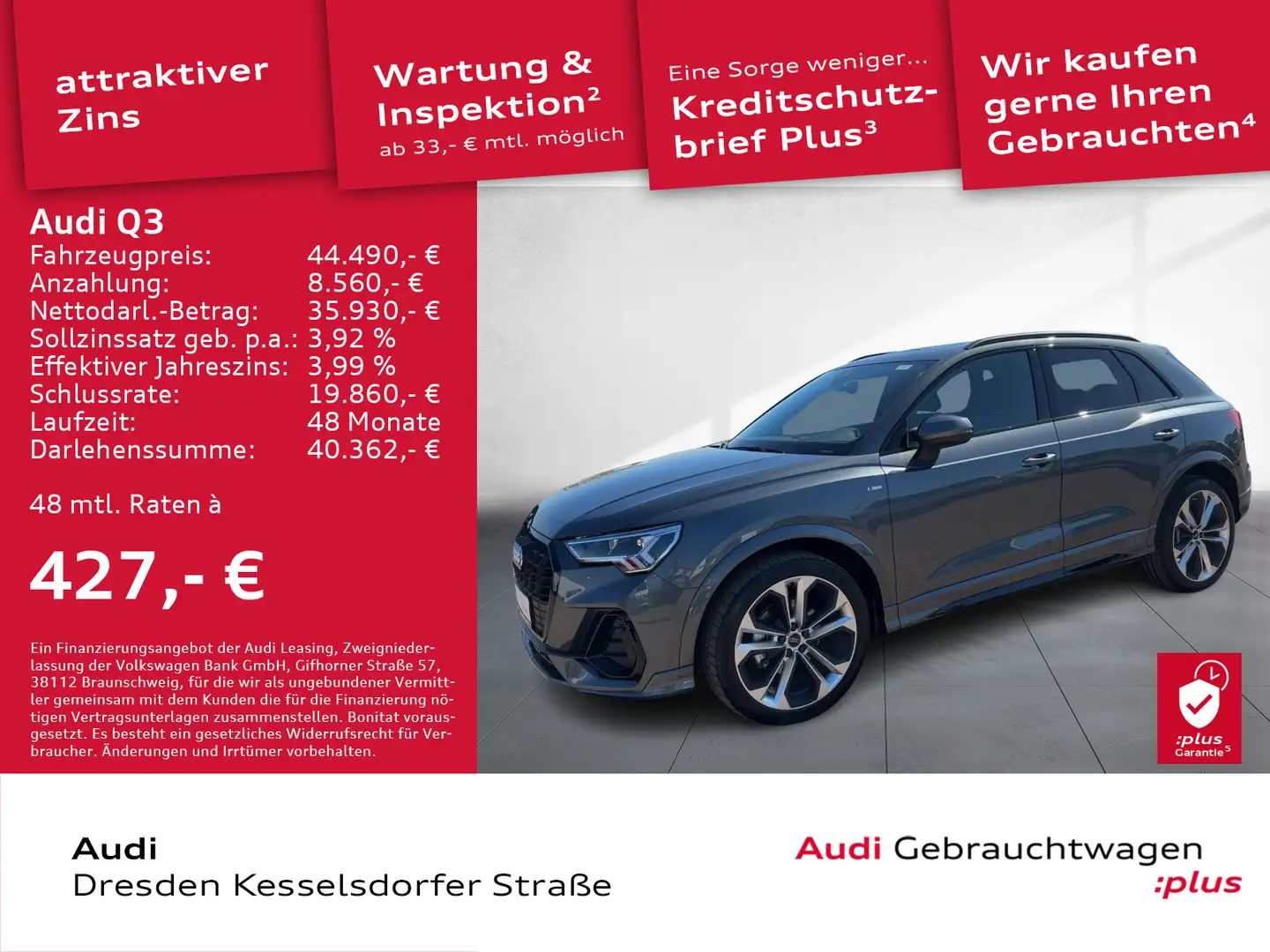 Audi Q3 35 TFSI S-Line AHZV DAB LED Navi Grau - 1