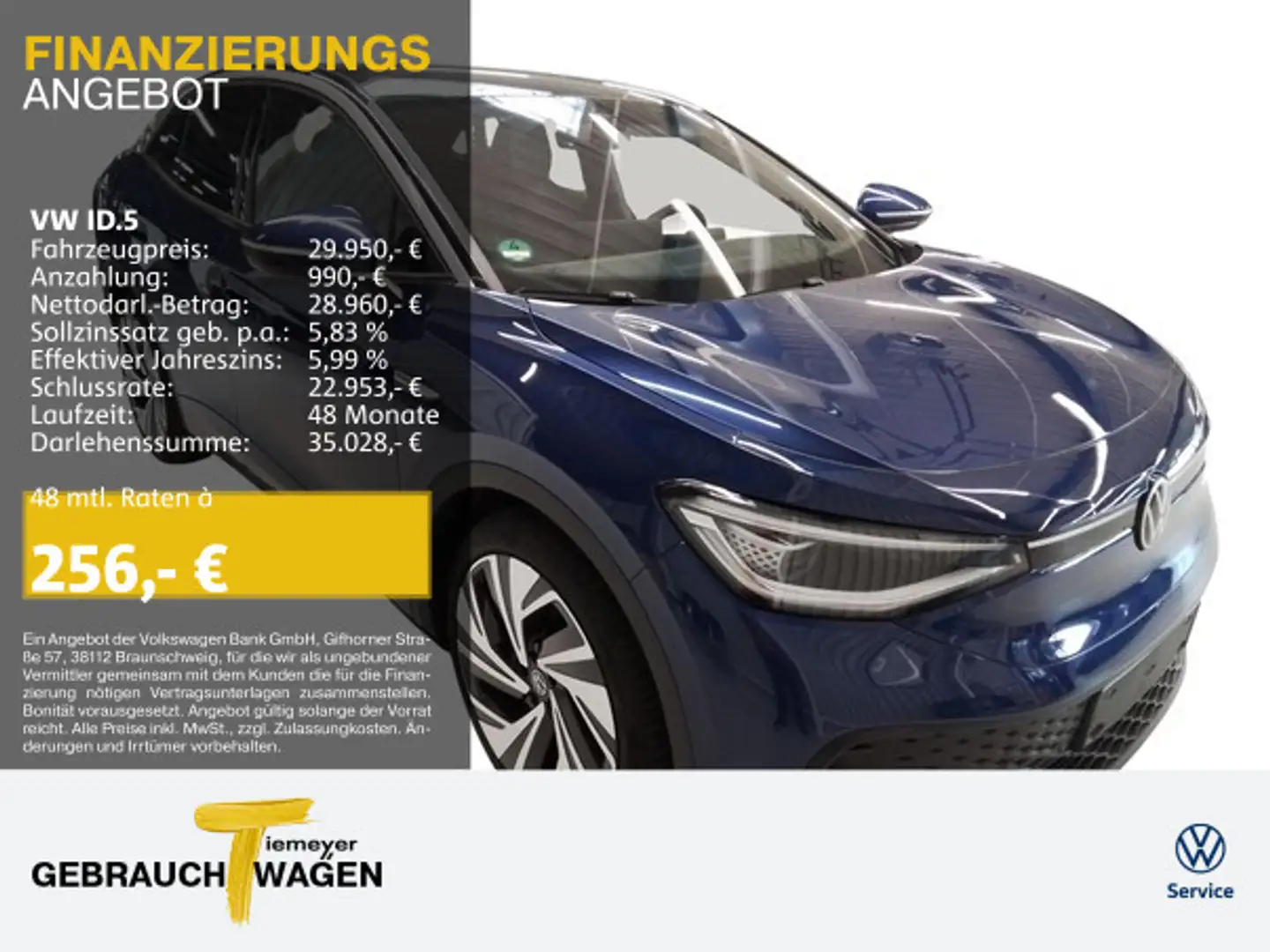 Volkswagen ID.5 PRO LM21 PANO AHK MATRIX WARMEPUMPE Modrá - 1