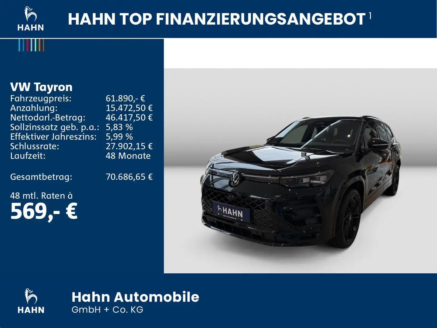 Volkswagen Tayron R-Line 2,0 l TDI SCR 4MOTION 193 PS DSG A Schwarz - 2