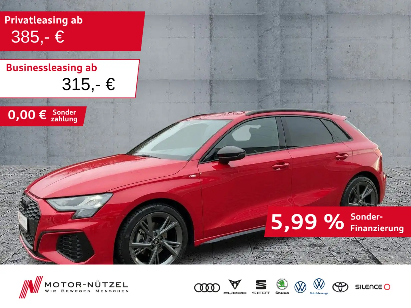 Audi A3 30 TFSI S-TR S-LINE 5JG+LED+NAV+AHK Rot - 1