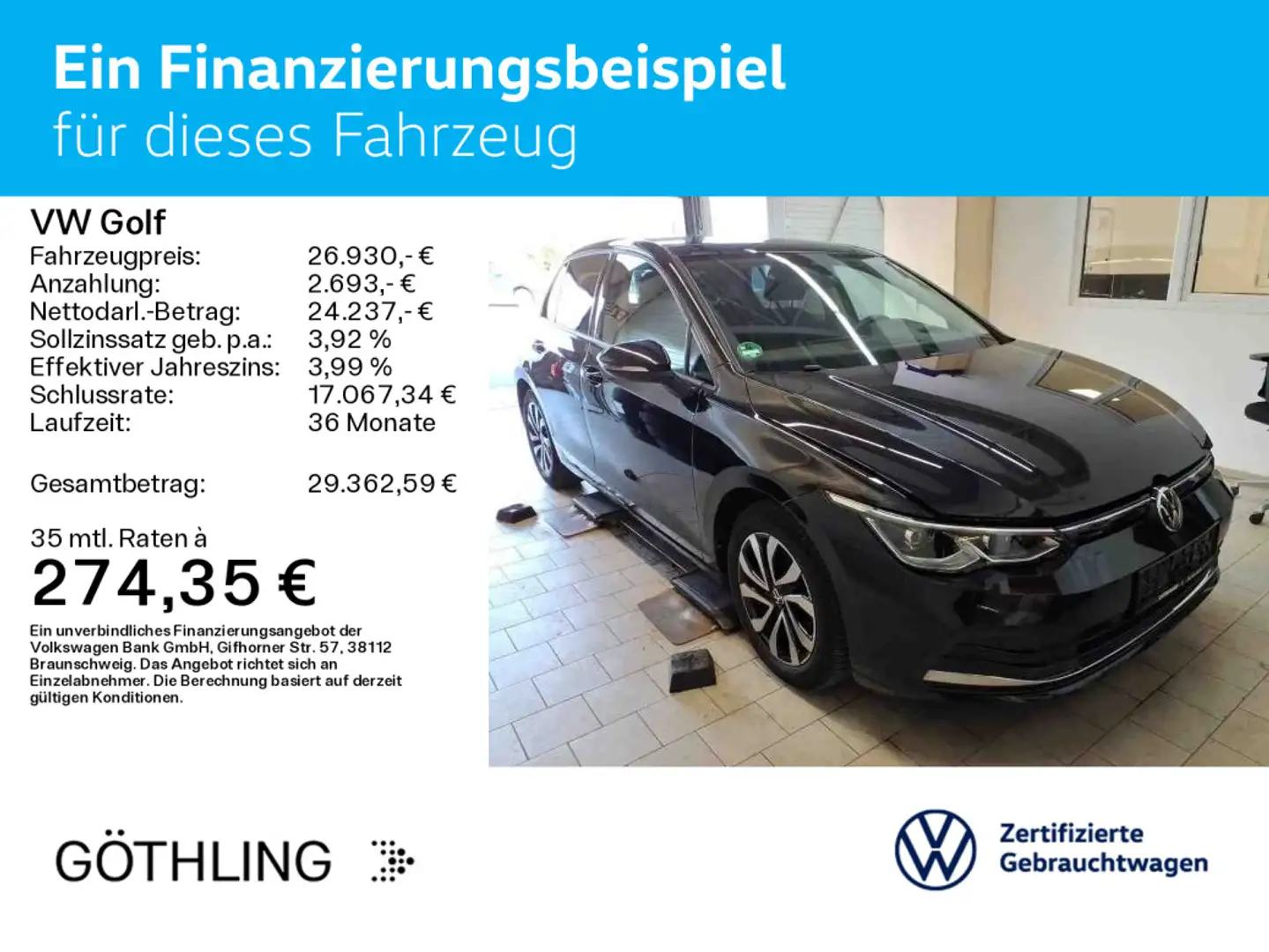 Volkswagen Golf   ACTIVE 2.0TDI DSG*NAVI*PANO*AHK*KAM*HUD*AC Noir - 2