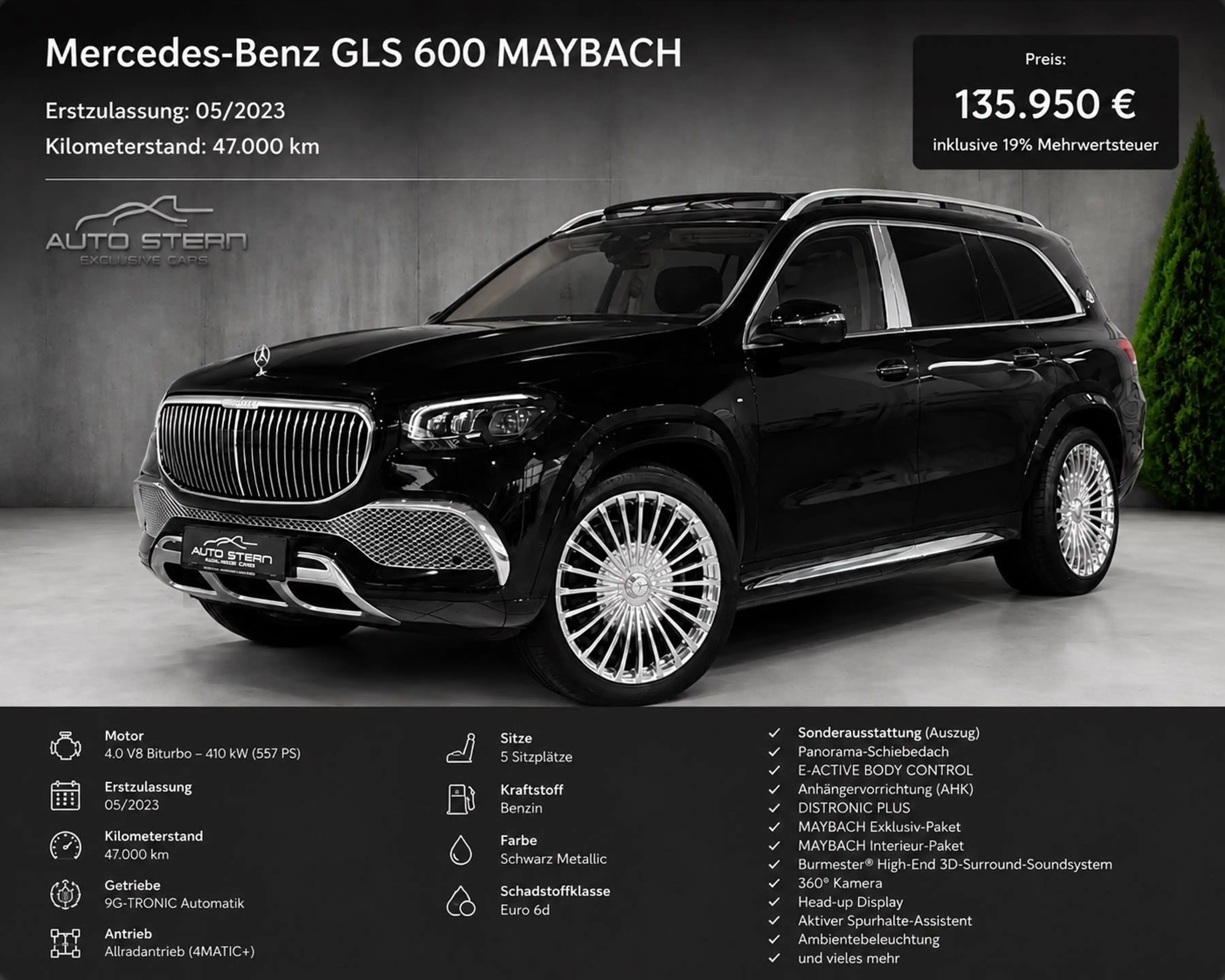 Mercedes-Benz GLS 600 Maybach 4M+ PANO AHK E-ACTIVE TRITTBRETT