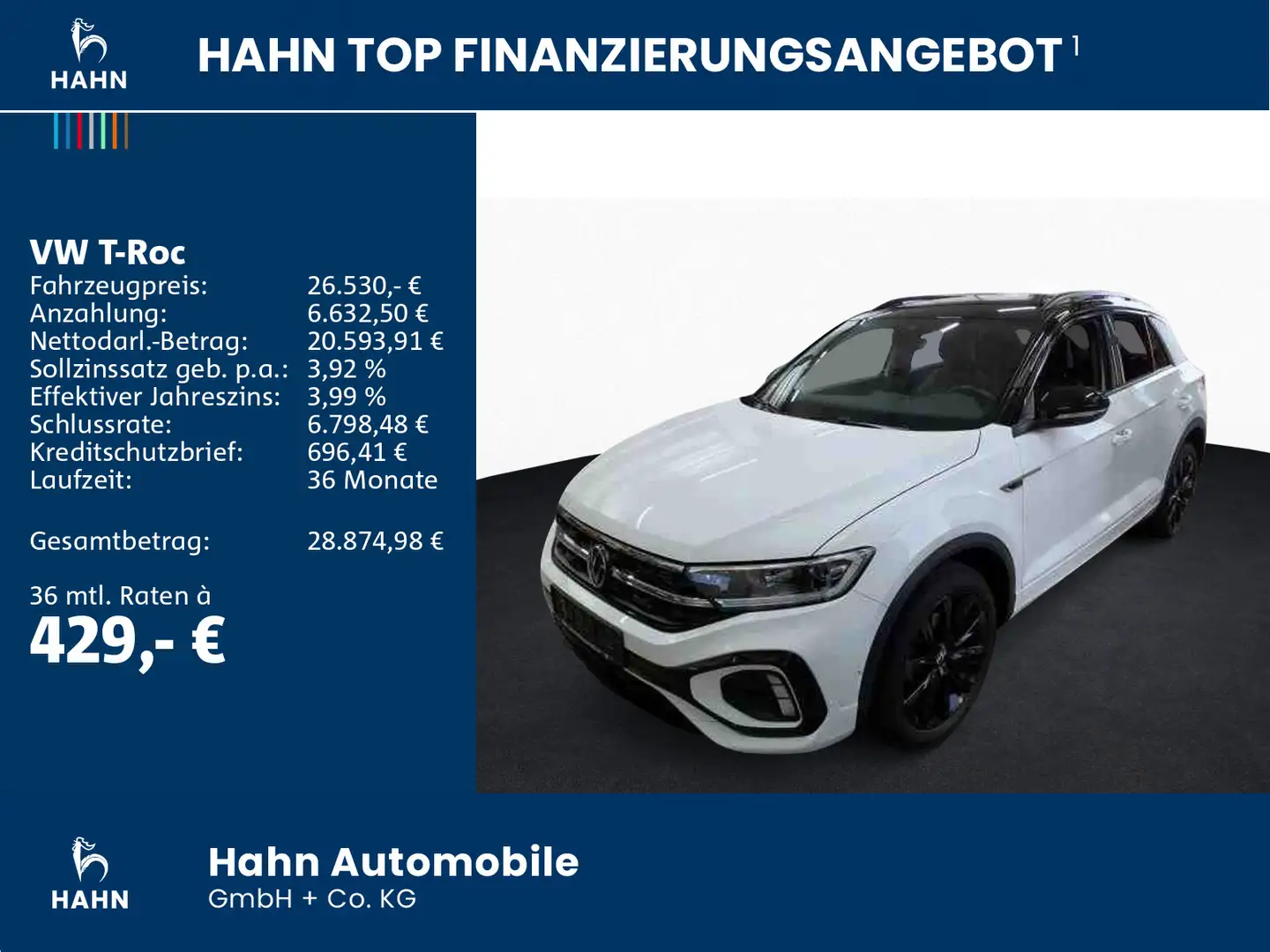 Volkswagen T-Roc 1.5TSI R-Line Black Style LED Navi CAM ACC Weiß - 2