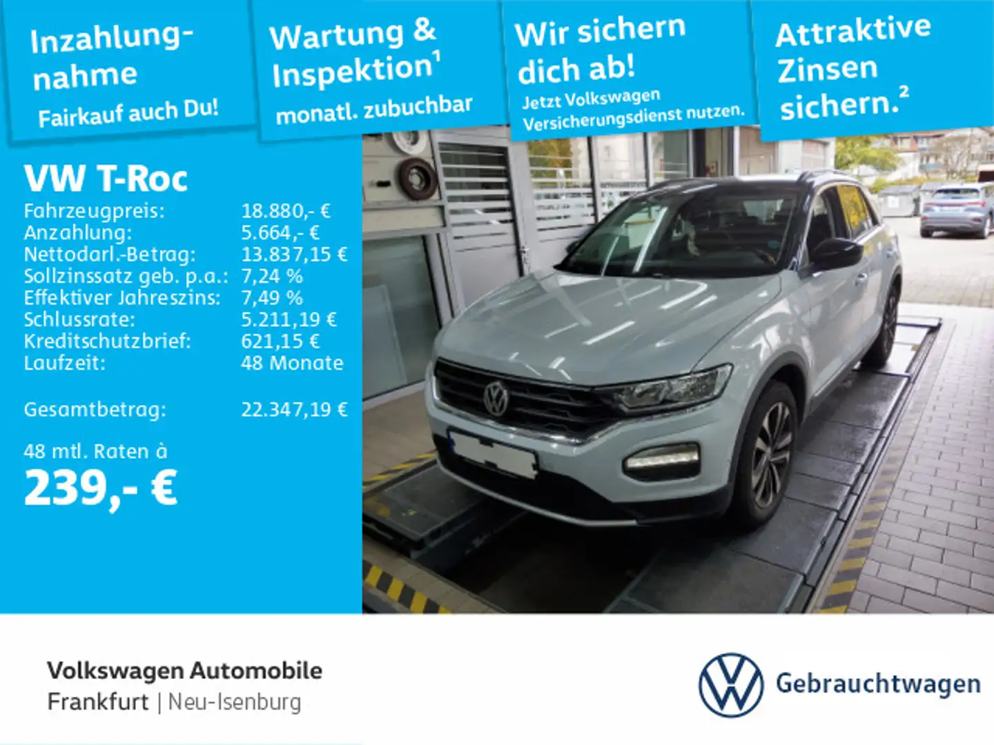 Volkswagen T-Roc 1.5 TSI ACT IQ.DRIVE Navi LED Heckleuchte Silber - 1
