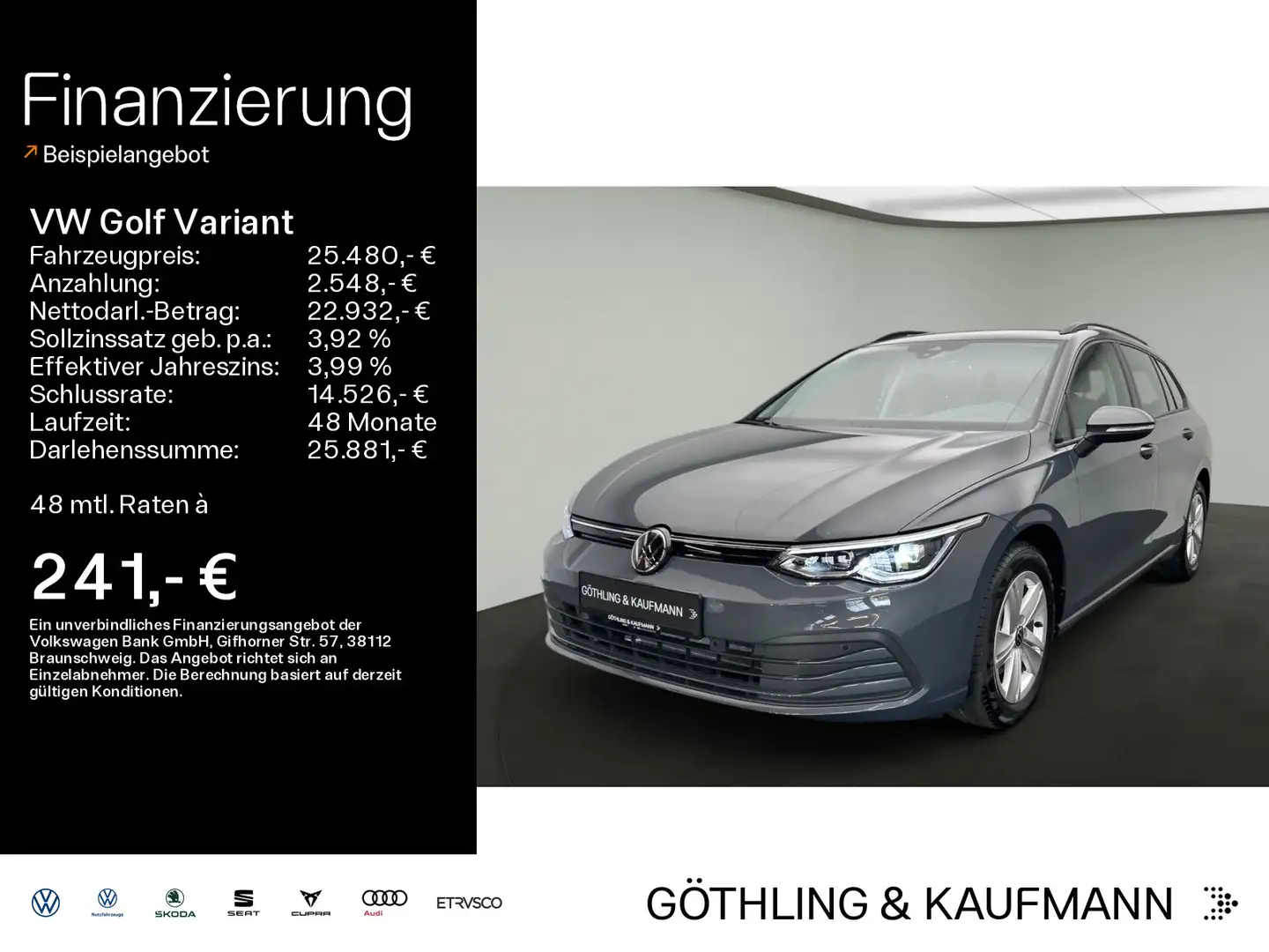 Volkswagen Golf Variant Life 1.5 eTSI 96kW*DSG*AHK*LED-Plus Grijs - 1