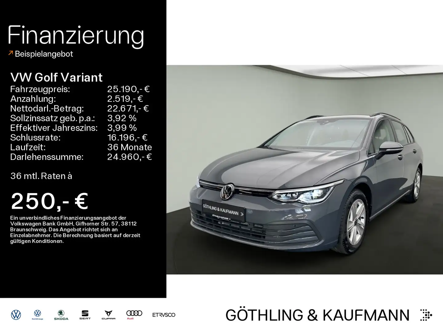 Volkswagen Golf Variant Life 1.5 eTSI 96kW*DSG*AHK*LED-Plus Grijs - 1
