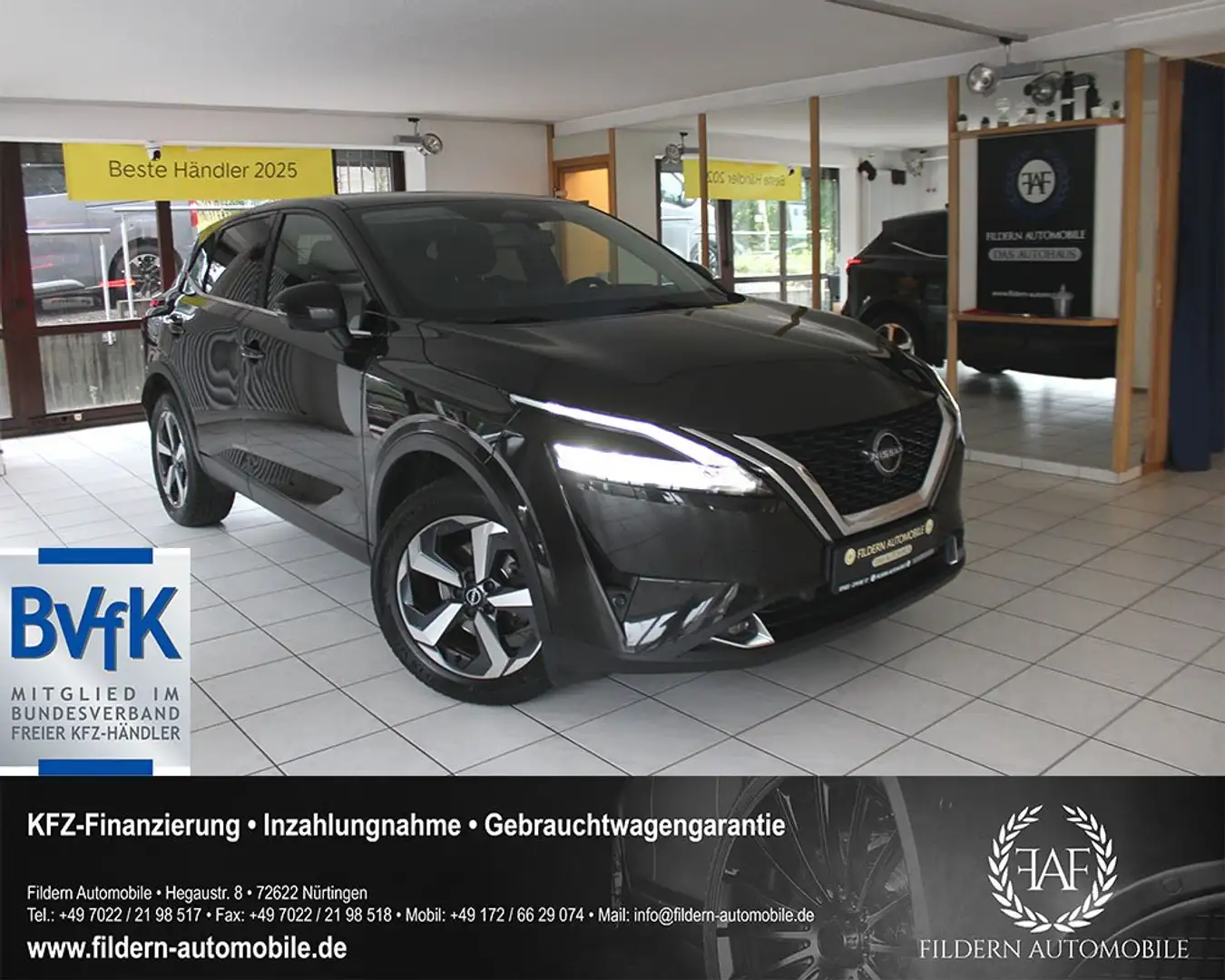 Nissan Qashqai 1.3DIG MHEV Xtronic N-Connecta*LED*360*ACC*SPUR*18 Schwarz - 1