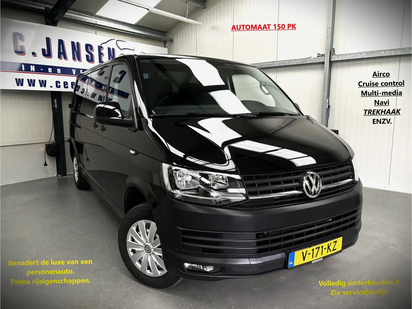 Volkswagen Transporter 2.0 TDI L2H1 Comfortline Executive PLUS RIJKLAAR ! Zwart - 1