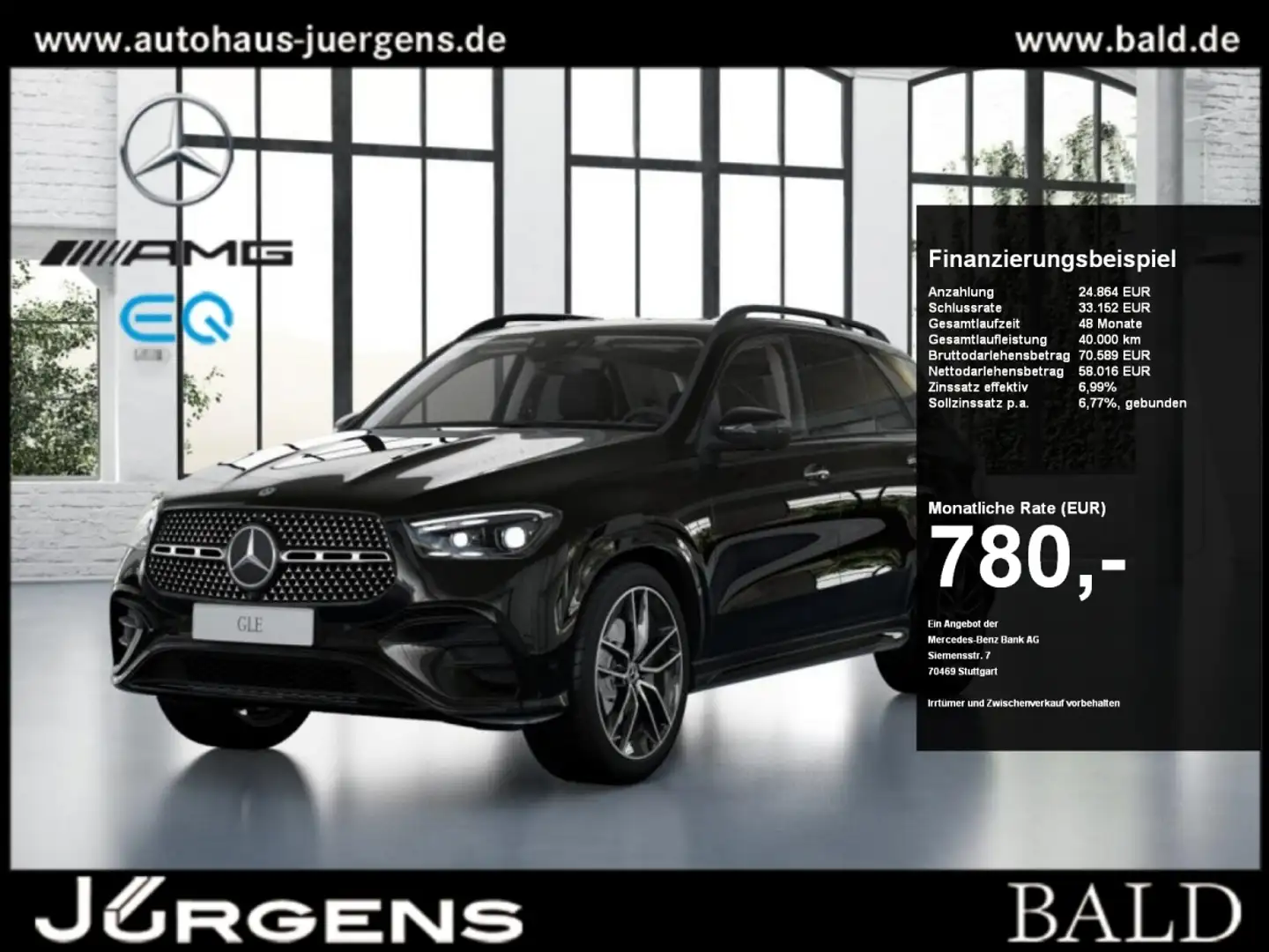 Mercedes-Benz GLE 400 e 4M AMG-Sport/Pano/Distr/AHK/Night/22" Noir - 1