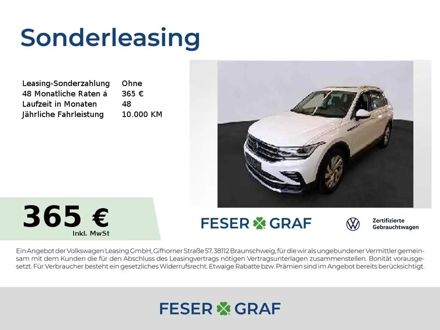 Volkswagen Tiguan Elegance 2.0 TDI DSG Navi Pano Kamera LED SiHz Weiß - 1