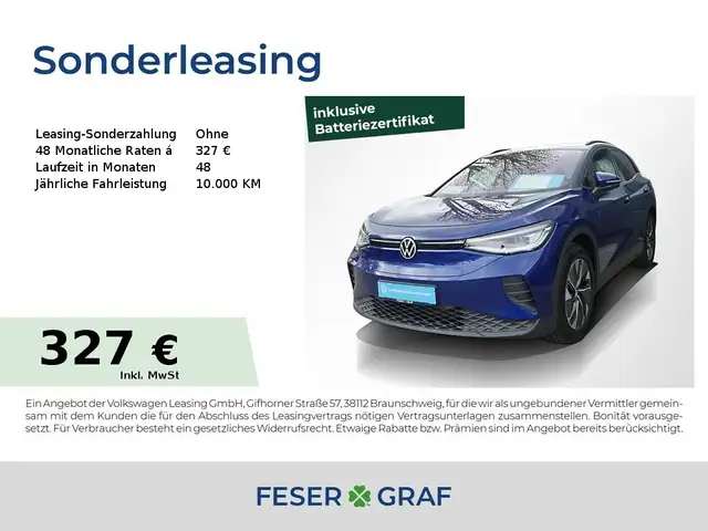 Volkswagen ID.4 Pure Alu 19" Matrix Navi RüKa SHZ Wärmep.