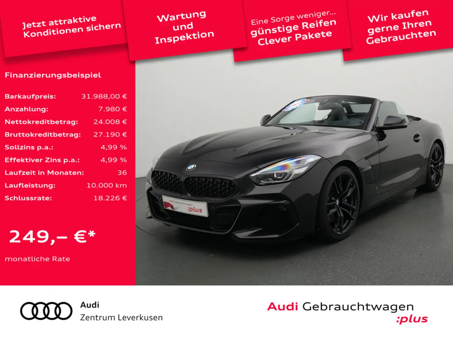 BMW Z4 Roadster sDrive 30iA M-Sport NAVI H/K LEDE Czarny - 1