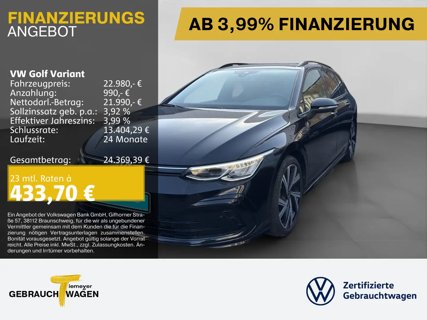 Volkswagen Golf Variant 2.0 TDI DSG R-LINE LM18 NAVI ACC SI Schwarz - 1