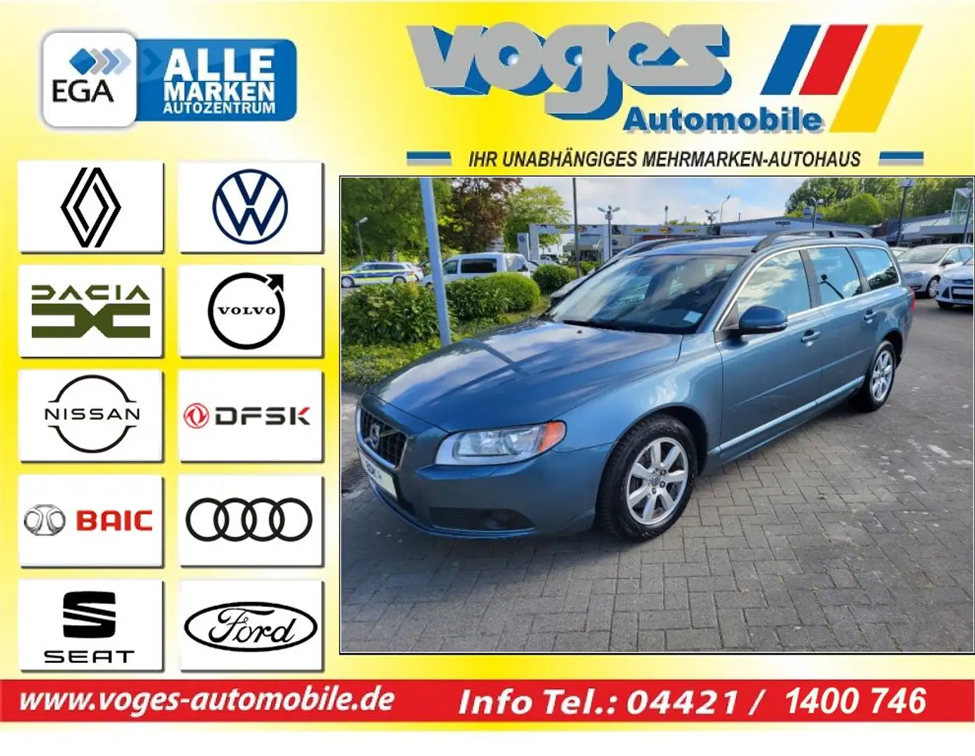 Volvo V70 2.5T Flexi Fuel (DRIVe) Momentum Blauw - 1