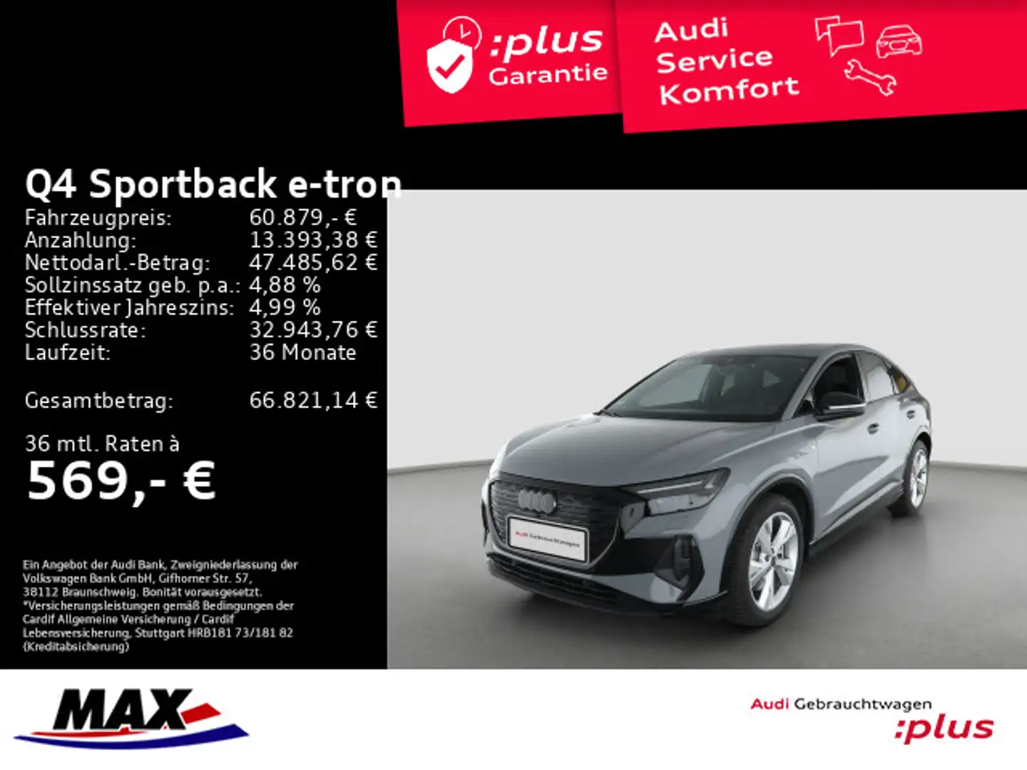 Audi Q4 e-tron QUATT S LINE MATRIX+AHK+PANO Gris - 1