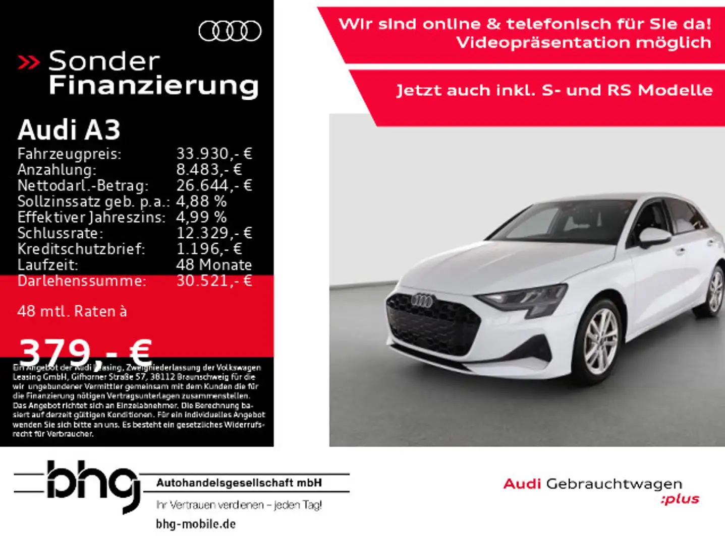 Audi A3 35 TDI Sportback S tronic advanced Blanc - 1