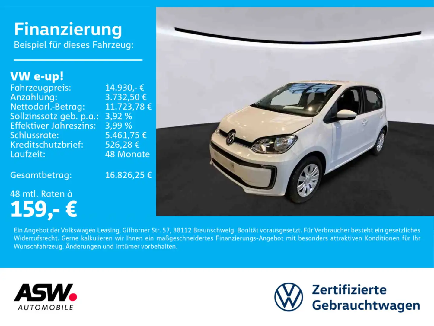 Volkswagen up! e-up! move up! Klimaautomatik RFK PDC SHZ Weiß - 1