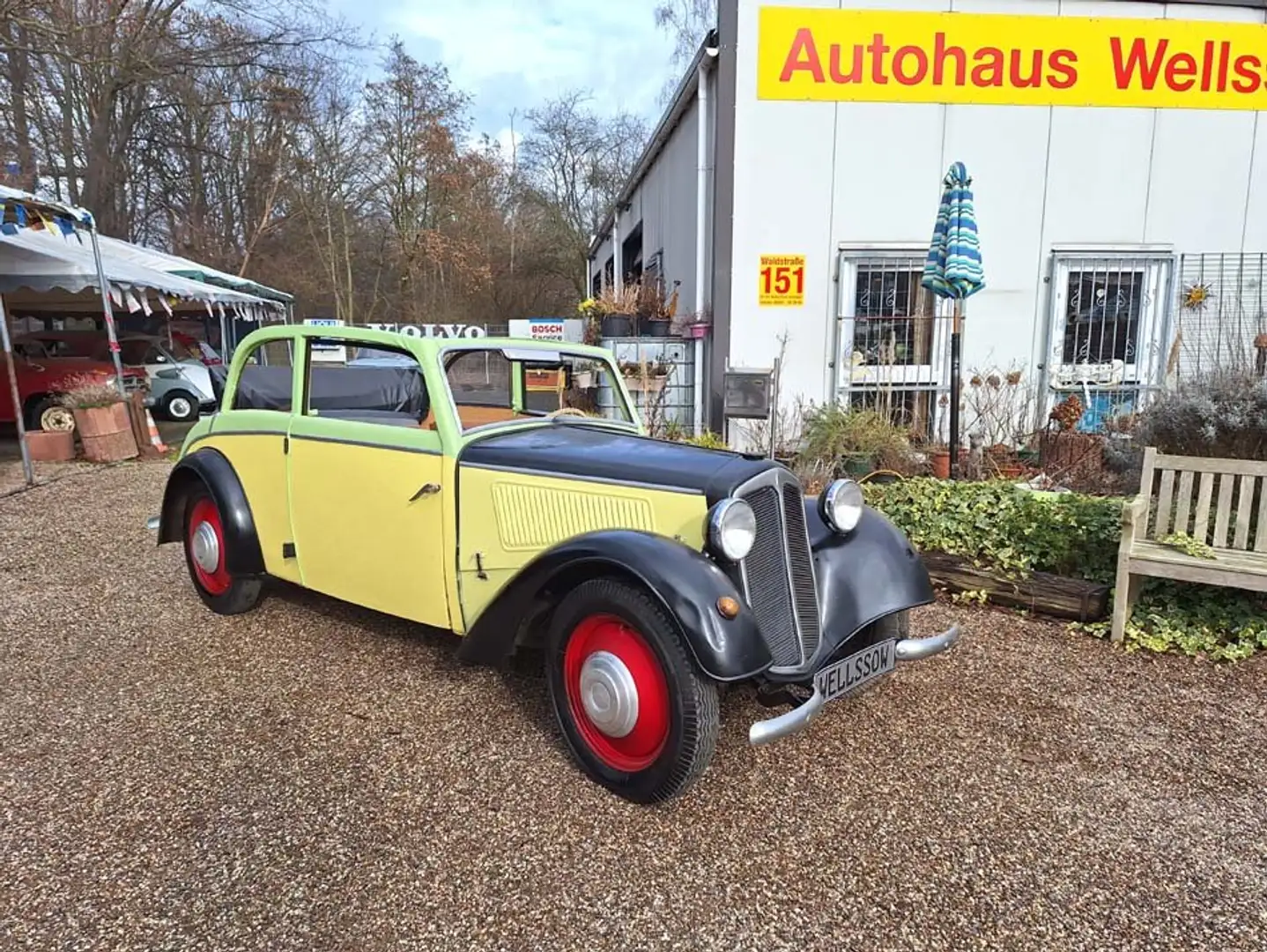 Oldtimer DKW DKW F7-700 Meisterklasse Cabrio-Lim Reichsbrief Gelb - 2