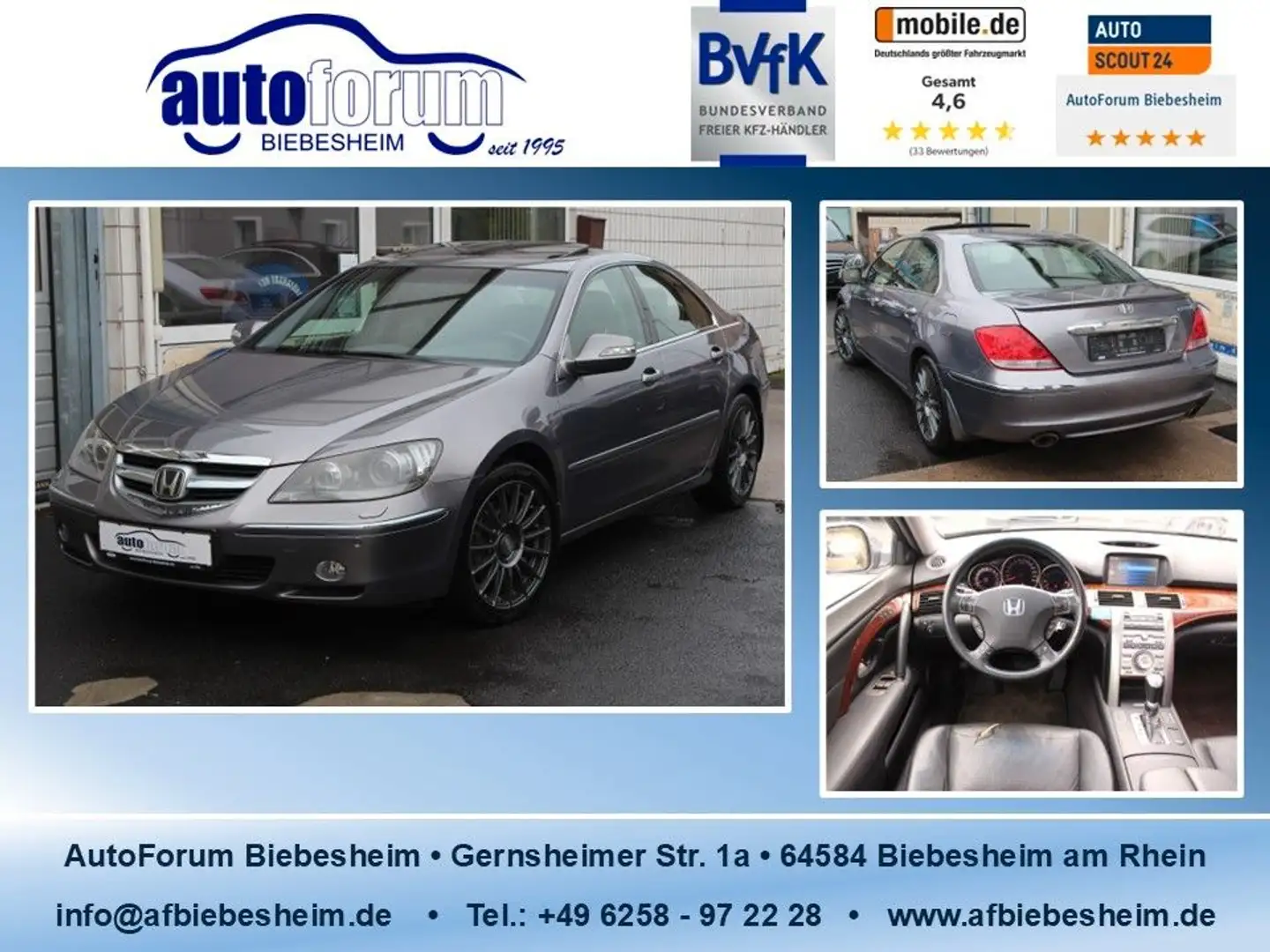 Honda Legend 3.5 V6 Leder*ACC*BOSE*Memory*R-Kam*Xenon Silber - 1