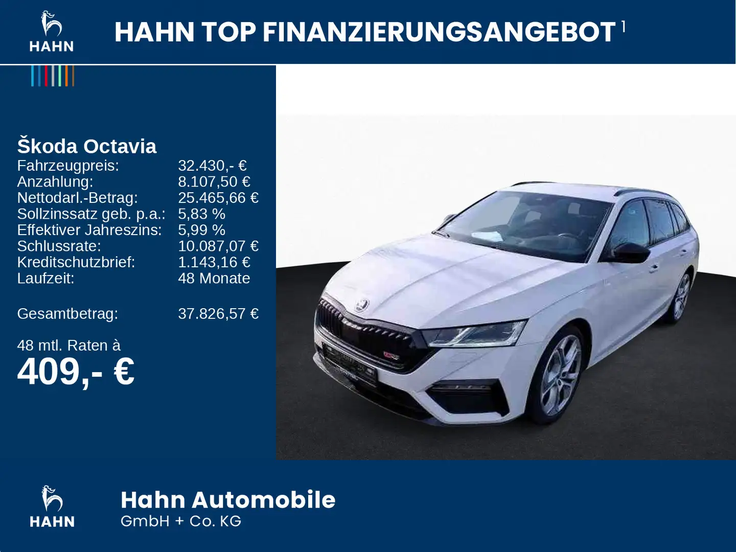 Skoda Octavia Combi 2.0 TDI DSG RS Navi AHK LED Sitzhz Weiß - 2