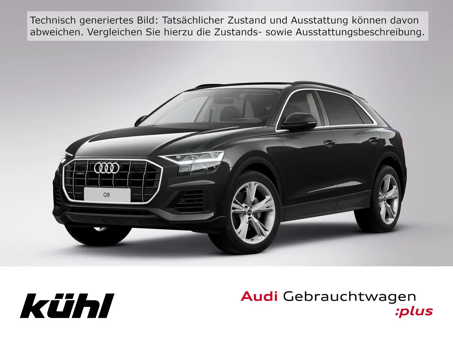 Audi Q8 50 TDI Q Tip. LED/Luft/ACC/HuD/Kamera/Navi/AH Schwarz - 1
