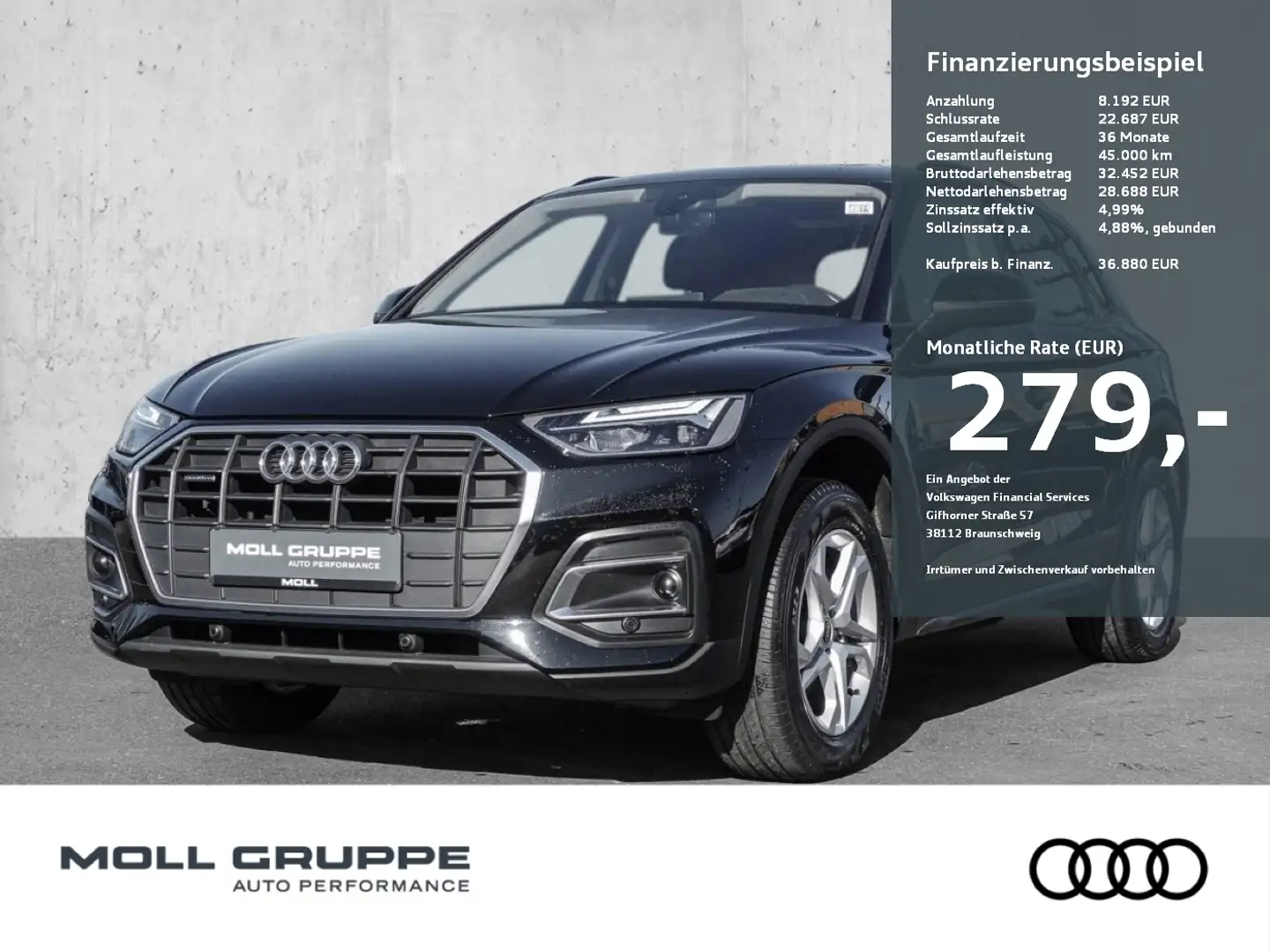 Audi Q5 SUV 40 TDI quattro 150(204)  S tronic AHK  Virtuel Schwarz - 1