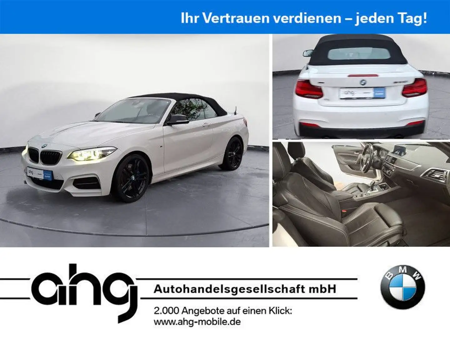 BMW 240 A xDrive Cabrio M Sport Harman Kardon Navi Weiß - 1