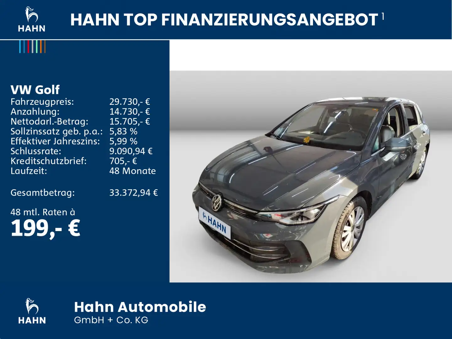 Volkswagen Golf VIII 1.5eTSI DSG Style AHK Cam HuD LED+ Nav Grau - 2