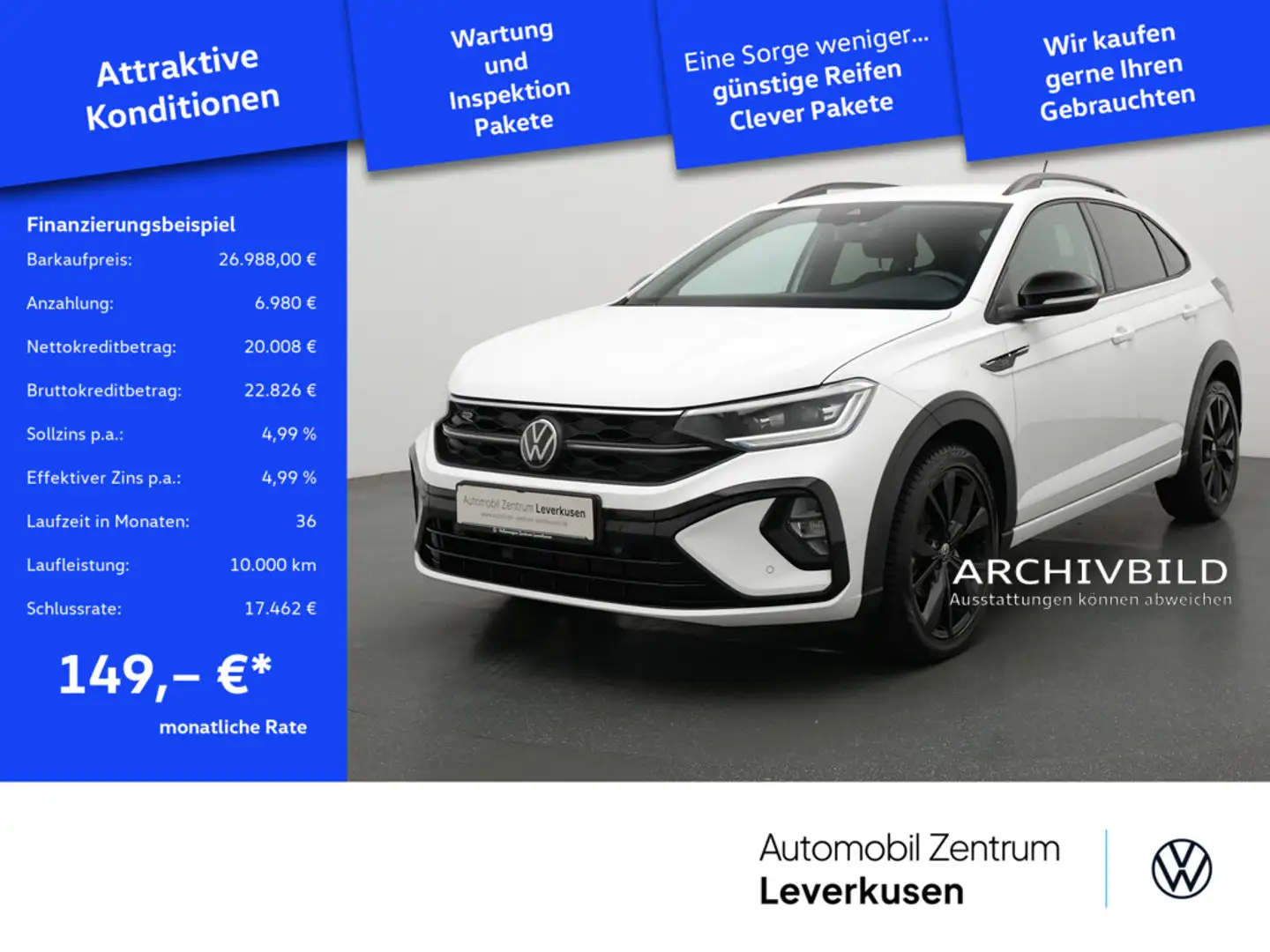 Volkswagen Taigo R-Line DSG MATRIX KAM SHZ NAVI ACC PDC Weiß - 1