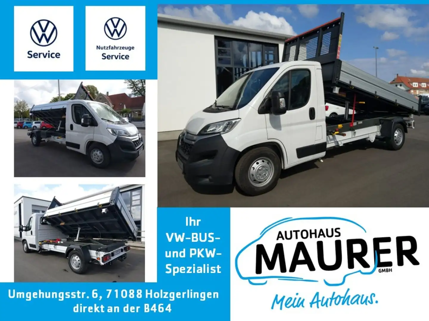 Citroen Jumper 35+ L3 Blue HDI Dreiseitenkipper 3,0t Zugla Weiß - 1