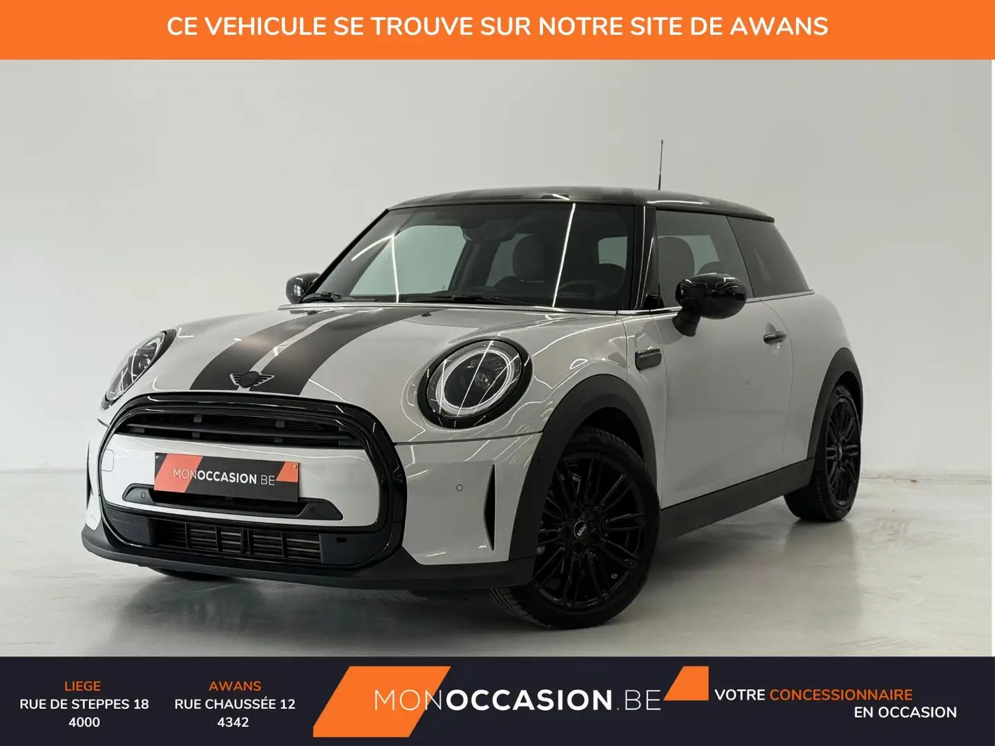 MINI Cooper 1.5i Look JCW Gps Cam Led Cuir Sg Ch Carplay Gris - 1