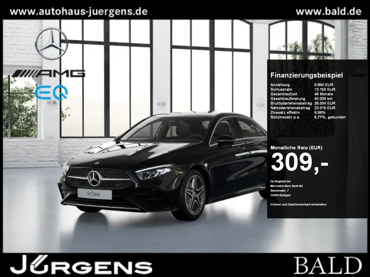 Mercedes-Benz A 200 d Limo AMG-Sport/LED/Kamera/SHZ/Winter/18 Schwarz - 1