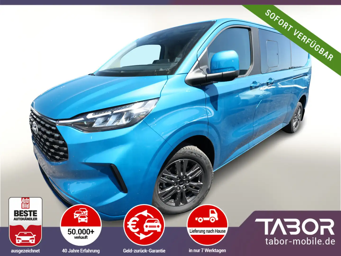Ford Tourneo Custom TDCi 170 Aut Tit 320L2 ACC Nav Blau - 1