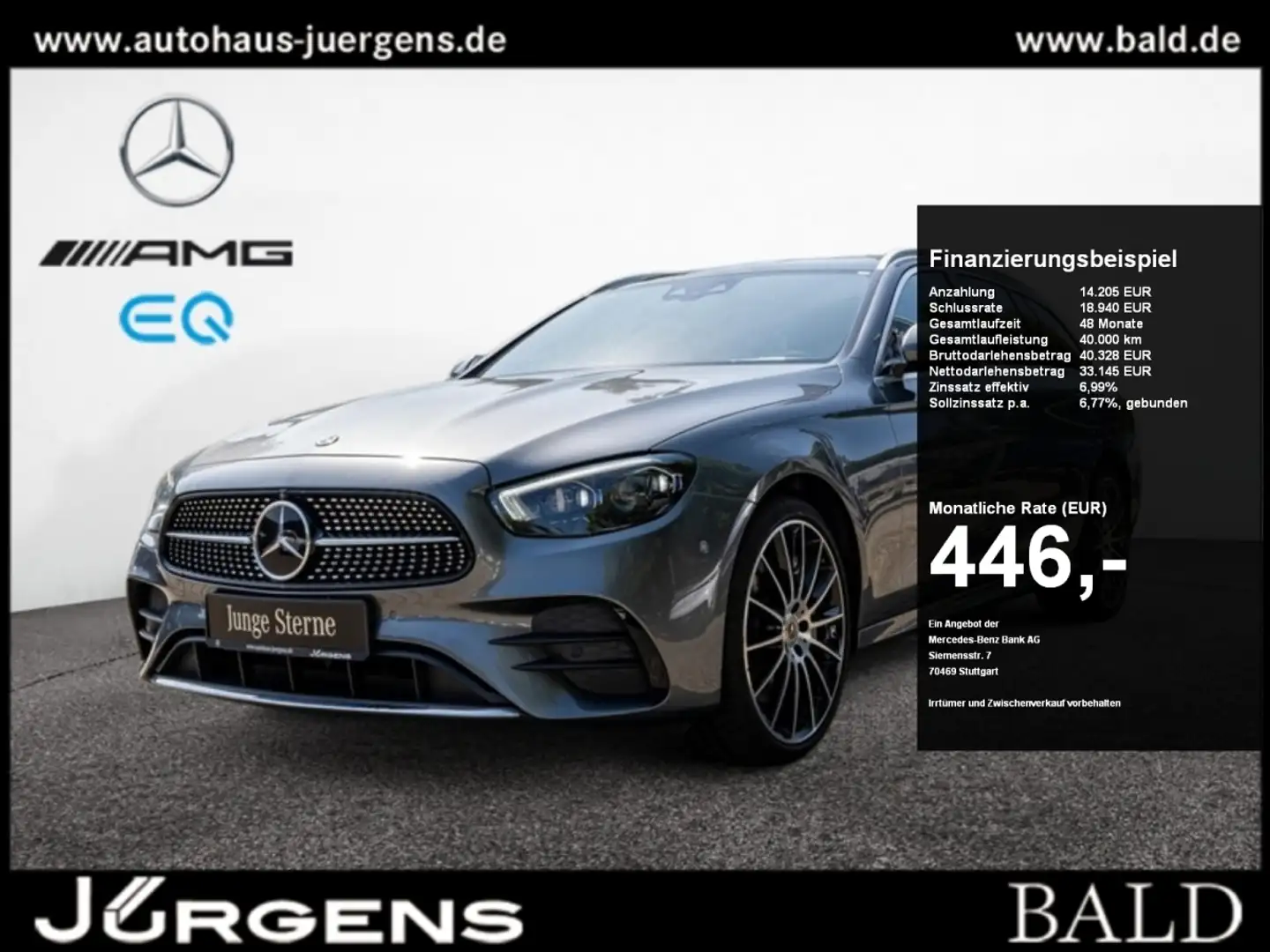 Mercedes-Benz E 400 d 4M T AMG-Sport/MLB/Wide/Pano/Burm/Distr Gris - 1