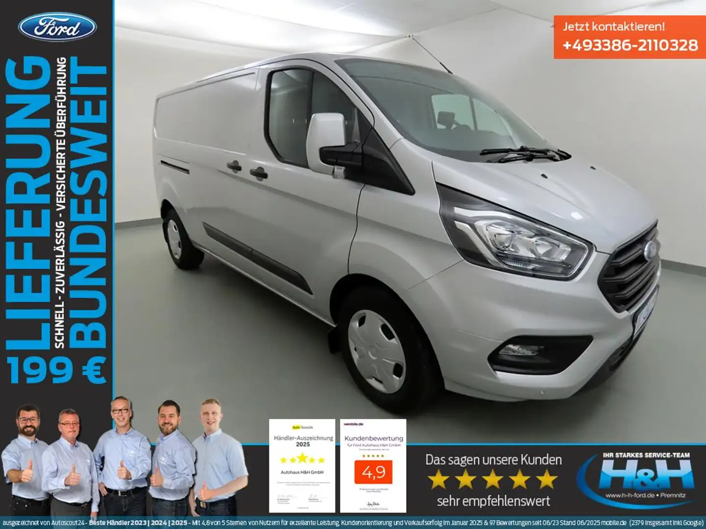 Ford Transit Custom 2.0 320 L2H1 Trend Navi+StandHZ Silber - 1