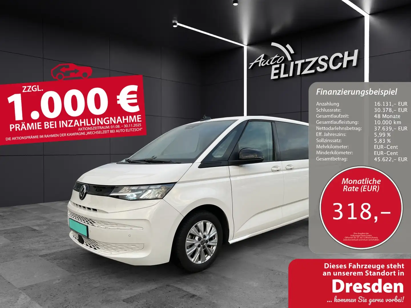 Volkswagen T7 Multivan TDI DSG LÜ LED 7-SITZER NAVI Weiß - 1