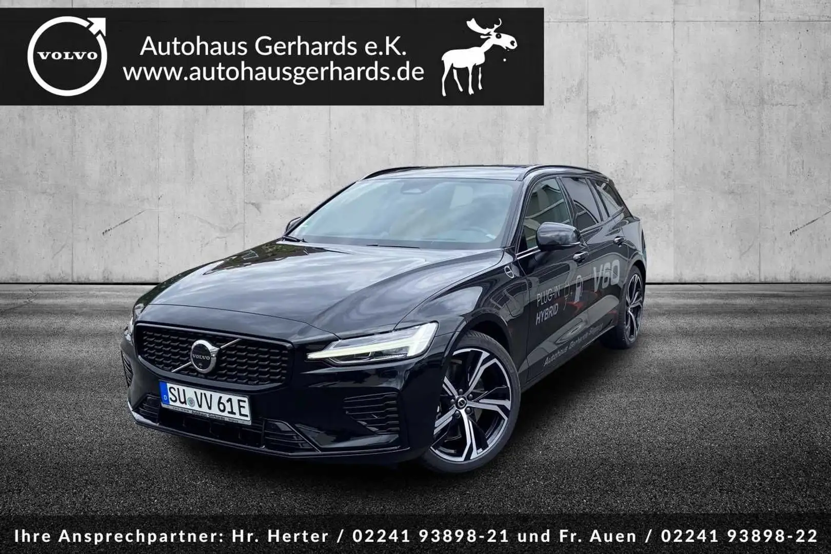 Volvo V60 Ultra, T8 AWD Plug-in Hybrid, Dark, B&W, bel Schwarz - 1