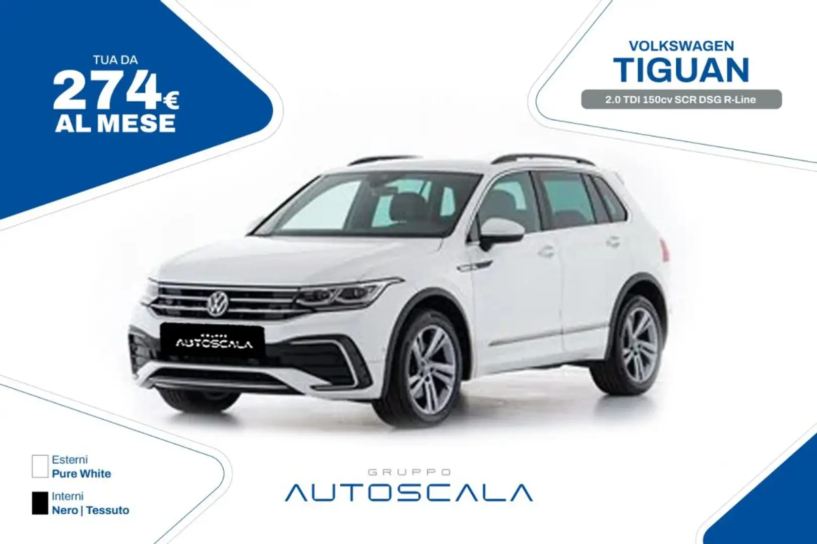 Volkswagen Tiguan 2.0 TDI 150cv SCR DSG R-Line Bianco - 1