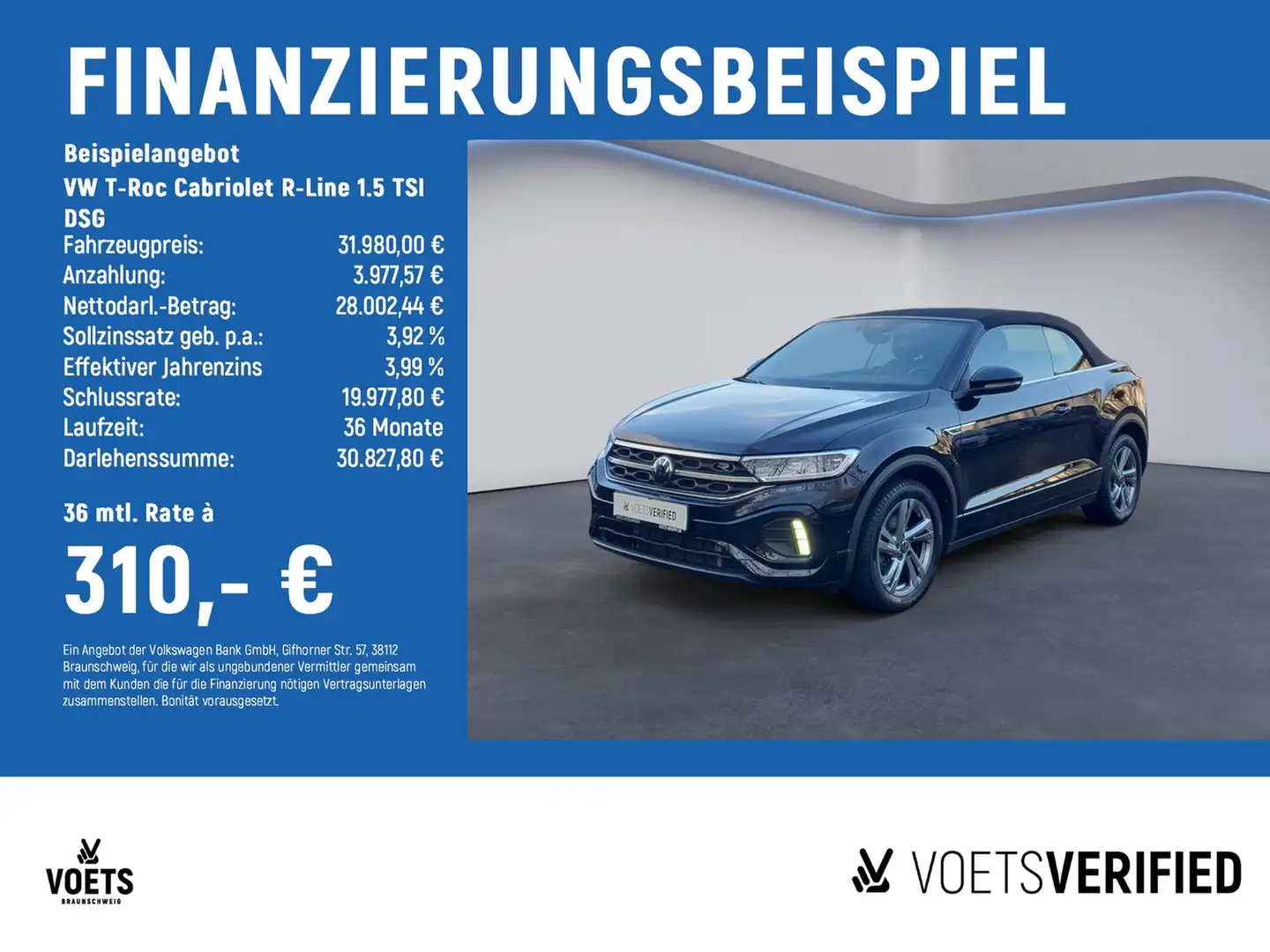 Volkswagen T-Roc Cabriolet R-Line 1.5 TSI DSG RearView+MATRIX-LE... Schwarz - 2