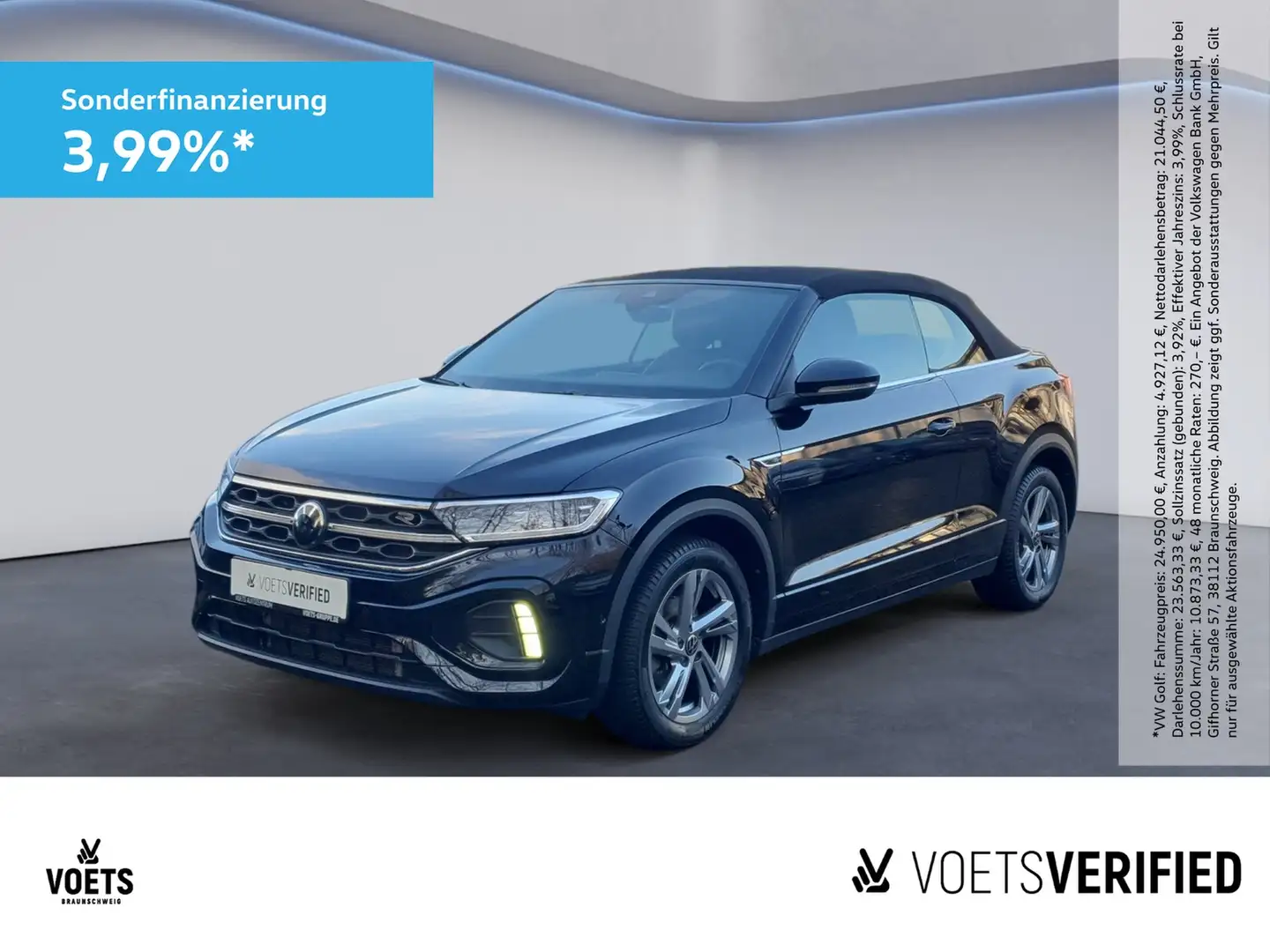 Volkswagen T-Roc Cabriolet R-Line 1.5 TSI DSG RearView+MATRIX-LE... Schwarz - 1
