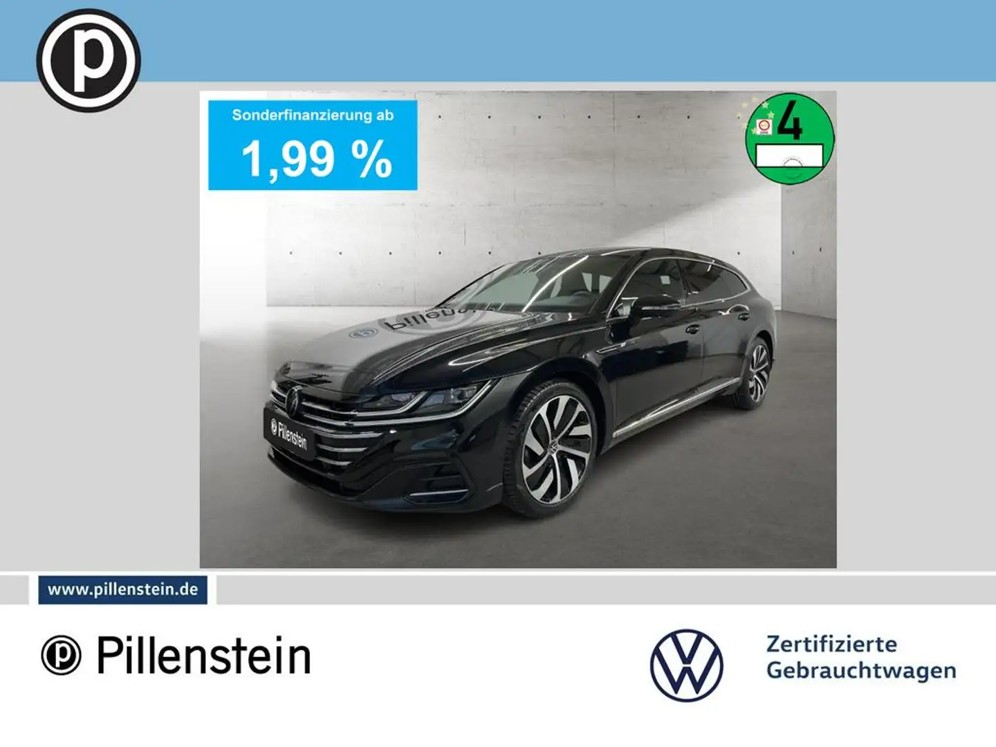 Volkswagen Arteon SB TDI 4MOT R-LINE PRO+AHK+IQ+KAM+19+NAPPA Schwarz - 1