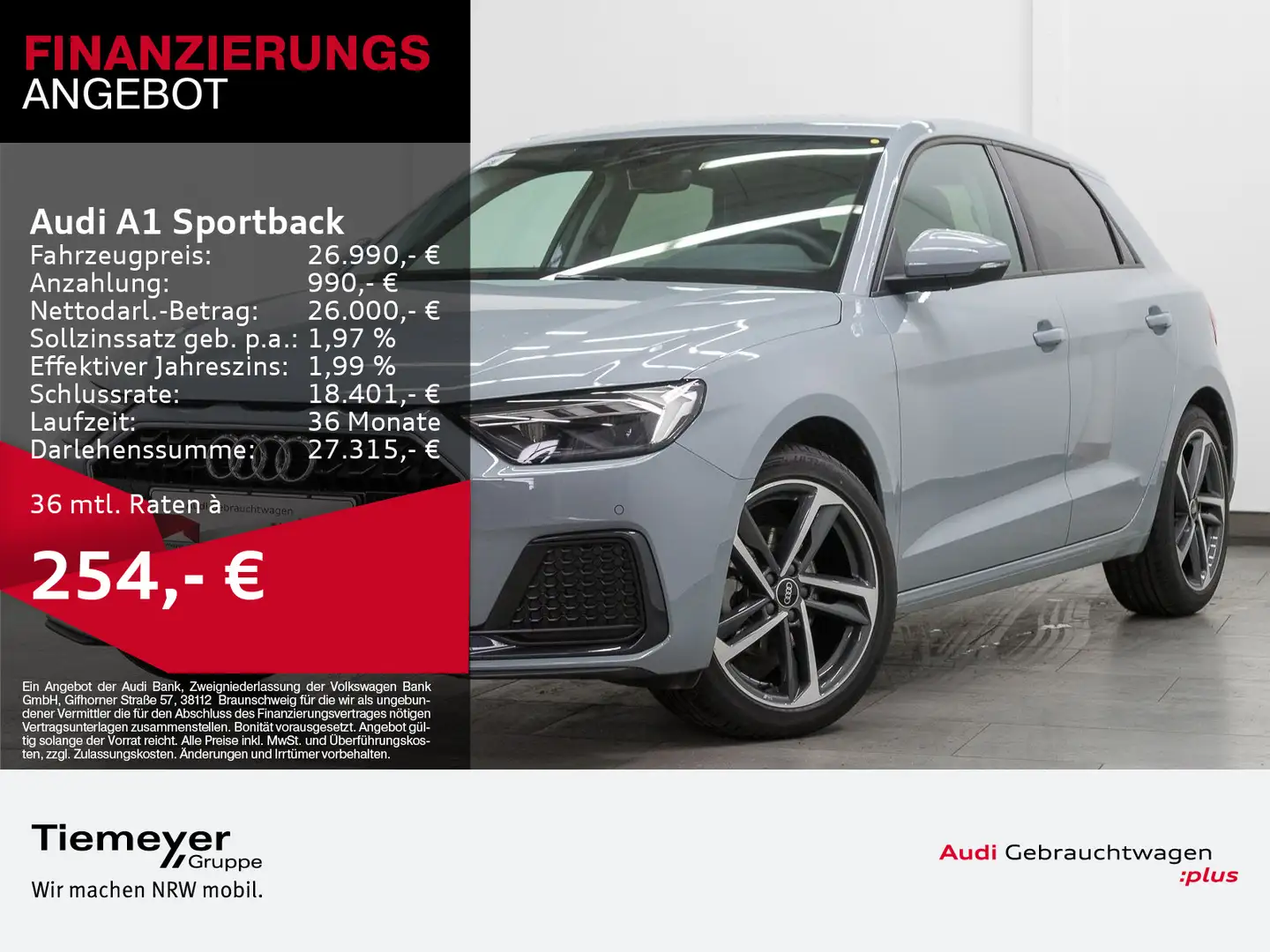 Audi A1 30 TFSI ADVANCED LM17 LED NAVI SPOR Gris - 1