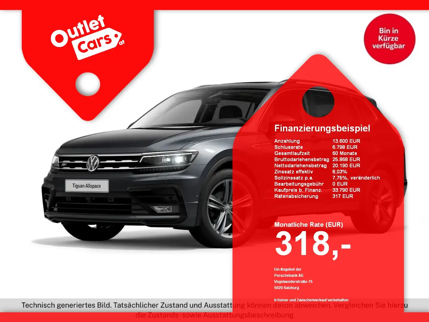 Volkswagen Tiguan Allspace 2.0 TDI 4M DSG Pano+R-Line+ASSIST Grau - 1