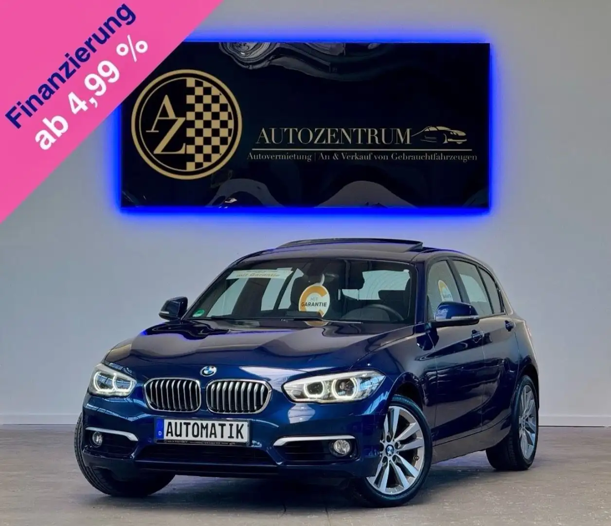 BMW 120 i Automatik Urban Line*GARANTIE*NAV*S-DACH*2H Blau - 1