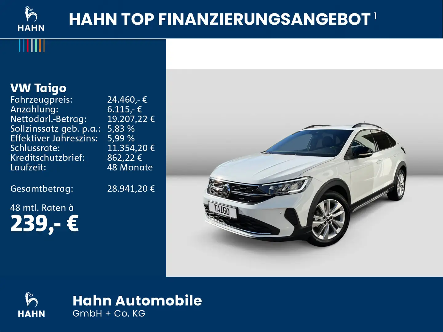 Volkswagen Taigo GOAL 1,0TSI DSG NAV KAM LED ACC GANZJAHRES Weiß - 2