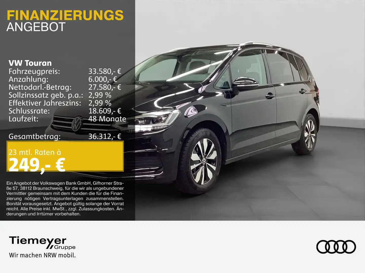 Volkswagen Touran 1.5 TSI DSG GOAL AHK MATRIX 7SITZE NAVI Schwarz - 1