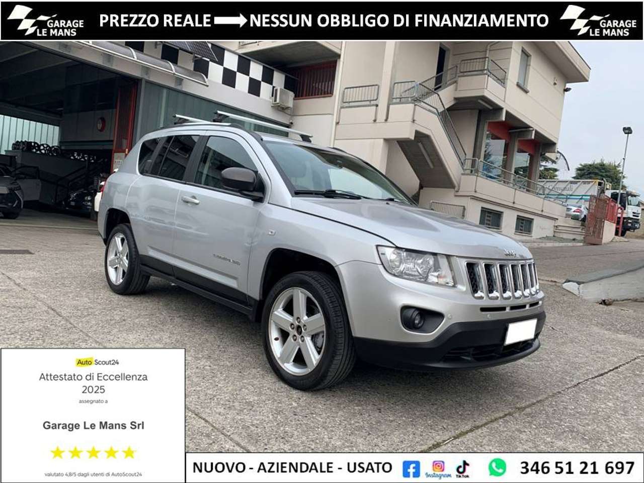 Jeep Compass 2.2 CRD 4X4 LIMITED PELLE CRUISE BLUET. UNIPROPR.